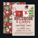 Invitation Citation de cacao chaud et de biscuits Noël mignon<br><div class="desc">Cette invitation festive et artistique à la fête de Noël est parfaite pour l'invitation ludique et ludique. Il représente un bonhomme de neige et des biscuits de Noël dessinés à la main avec une tasse de cacao chaud à côté de la citation typographique, "cacao chaud et biscuits", sur le dessus...</div>