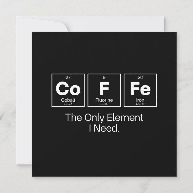 Invitation Citation de chimie du café – Le seul élément dont  (Devant)