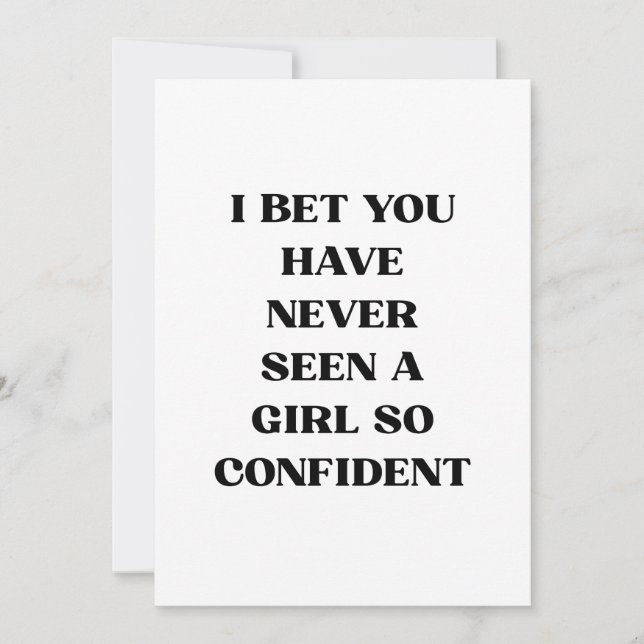 Invitation Citation de fille confiante en gras – Féministe (Devant)