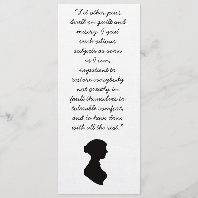 Invitation Citation de Jane Austen sur l'écriture (Devant)