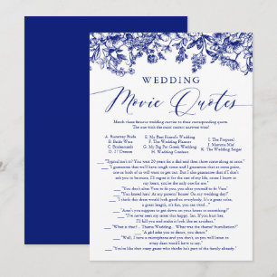 Invitation Citation de Mariage de la marine Blue Floral