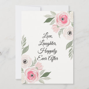 Invitation Citation de mariage florale à l'aquarelle rose élé