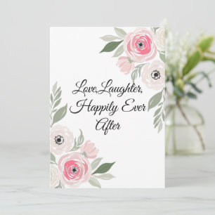 Invitation Citation de mariage florale à l'aquarelle rose élé