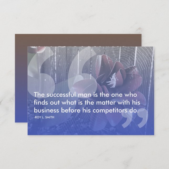 Invitation citation de succès de roy l smith (Devant / Derrière)