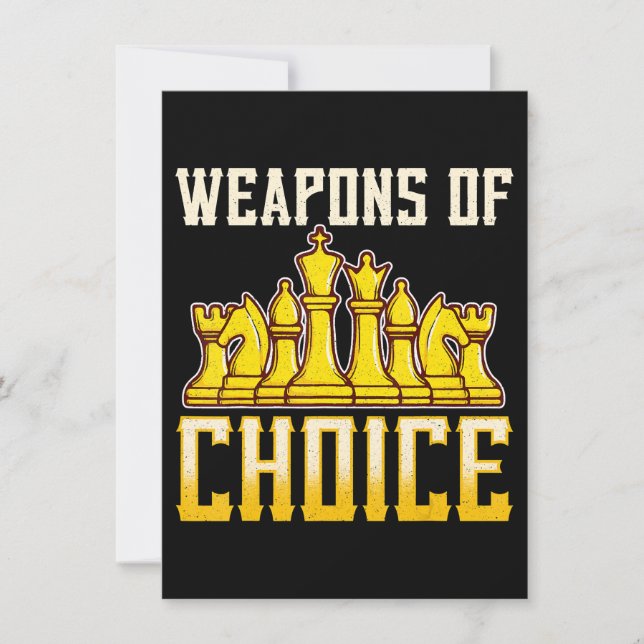 Invitation Citation D'Échecs Armes De Choix Joueur D'Équipe D (Devant)