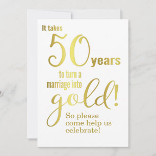 Invitation Citation d'or du 50e anniversaire du Mariage