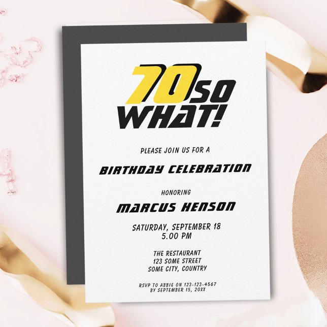 Invitation Citation drôle de 70 ans pour un 70e anniversaire  (Créateur téléchargé)