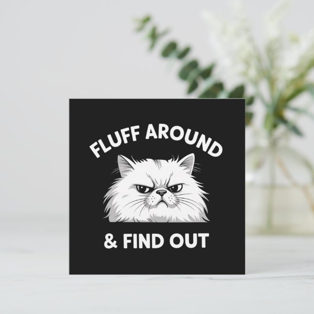 Invitation Citation humoristique de dame chat sarcastique et  (Debout devant)