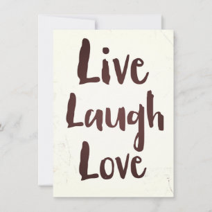 Invitation Citation inspirante vintage Live Laugh Love