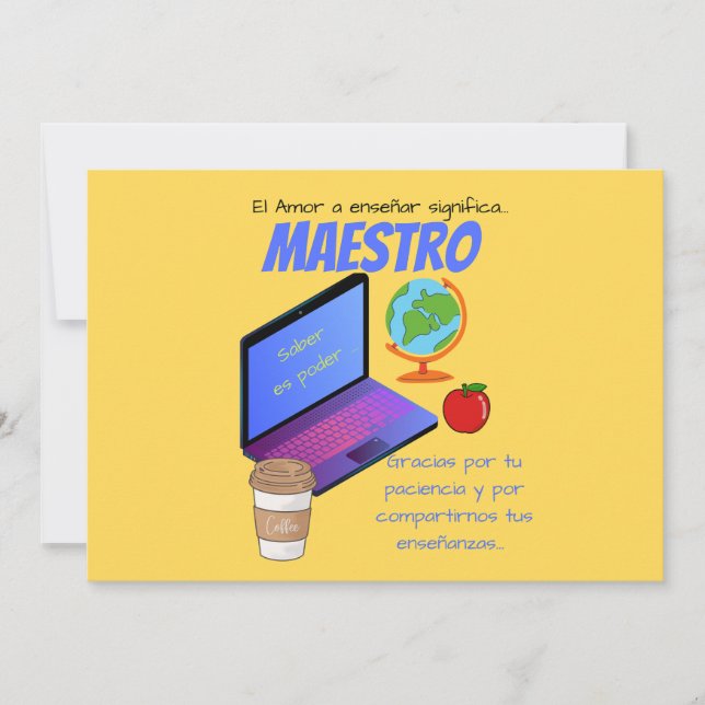 Invitation Citation maestro pour enseignant (Devant)