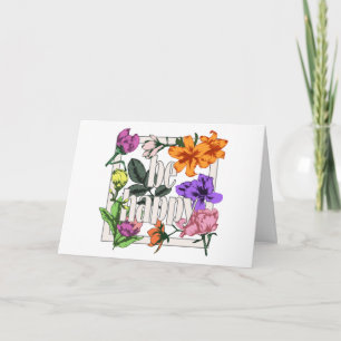 Invitation Citation positive Be Happy and garden flowers