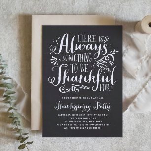 Invitation Citation Russe Faux Chalkboard Thanksgiving Party