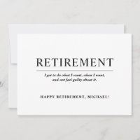 Citation simple Parti de retraite noir et blanc