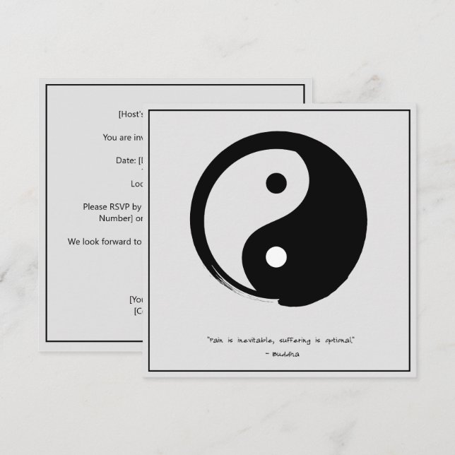 Invitation Citation zen : Sagesse et méditation (Devant / Derrière)