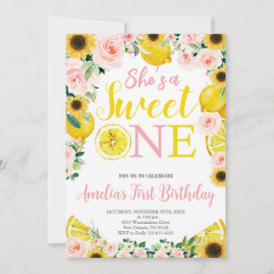 Invitation Citron 1er anniversaire, Citrus Party Girl 1er ann