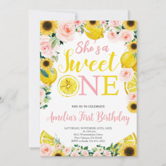 Invitation Citron 1er anniversaire, Citrus Party Girl 1er ann