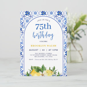 Invitation Citron arc jaune bleu Anniversaire