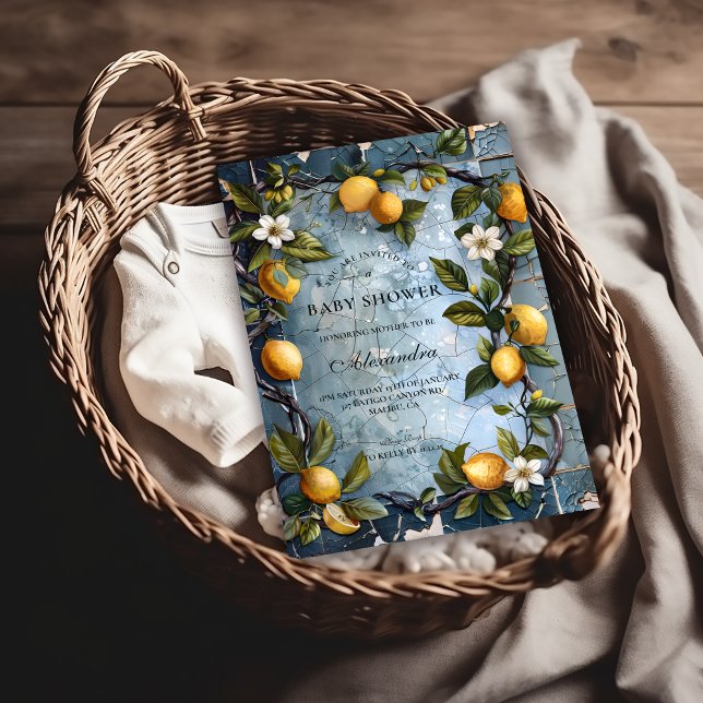 Invitation Citron Botanique Frais (Créateur téléchargé)