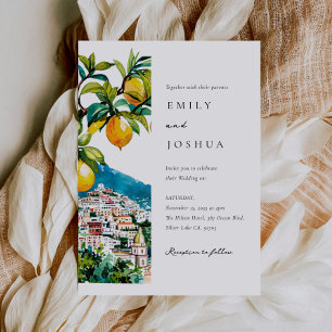 Invitation Citron Citrus Côte Amalfi Mariage italien