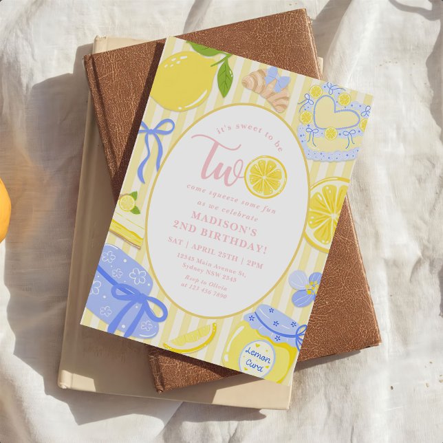 Invitation Citron Citrus Été Limonade 2e Anniversaire (Créateur téléchargé)