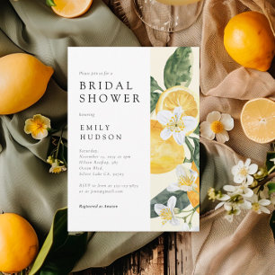 Invitation Citron Citrus Fête des mariées principale