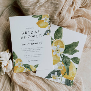 Invitation Citron Citrus Fête des mariées principale