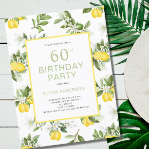 Invitation Citron Citrus moderne 60e anniversaire