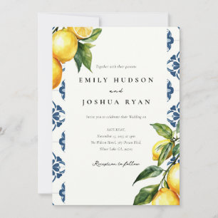 Invitation Citron Citrus Positano Mariage italien