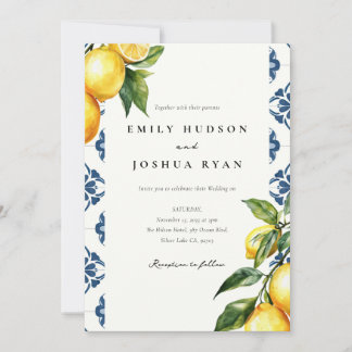 Invitation Citron Citrus Positano Mariage italien