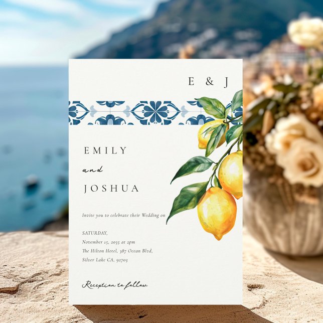 Invitation Citron Citrus Positano Mariage italien (Créateur téléchargé)