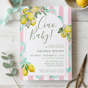 Invitation Citron d'été Citrus Summer Lemon Bow Italien Ciao