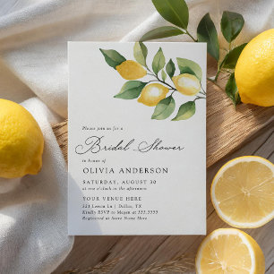 Invitation Citron Fête des mariées botanique méditerranéenne