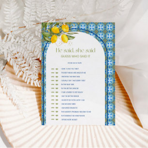 Invitation Citron Fête des mariées Il A Dit Qu'Elle A Dit Gam