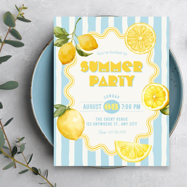 Invitation Citron frais d'été  (Créateur téléchargé)