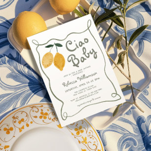 Invitation Citron Italien Amalfi Baby shower neutre