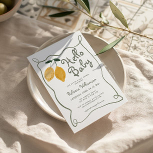 Invitation Citron Italien Amalfi Baby shower neutre
