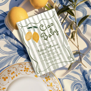 Invitation Citron Italien Amalfi Sexe Baby shower Neutre Dans