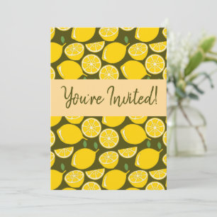 Invitation Citron Jaune Moderne Amusant mignon