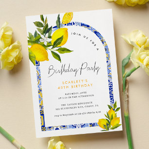 Invitation Citron Méditerranée Boho Arch Anniversaire Invitat