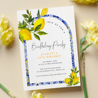 Invitation Citron Méditerranée Boho Arch Anniversaire Invitat