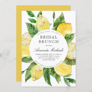 Invitation Citron Méditerranée Jaune Bridal Brunch Douche