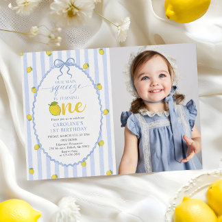 Invitation Citron Notre Coup de Coeur 1ère Photo d'Anniversai