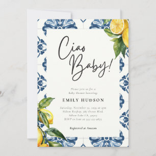 Invitation Citron Positano Baby shower italien