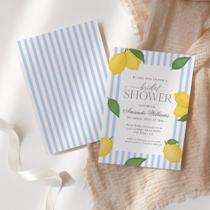 Invitation Citron rayé Fête des mariées méditerranéenne itali