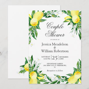 Invitation Citron Verdure Floraison Couple Bain