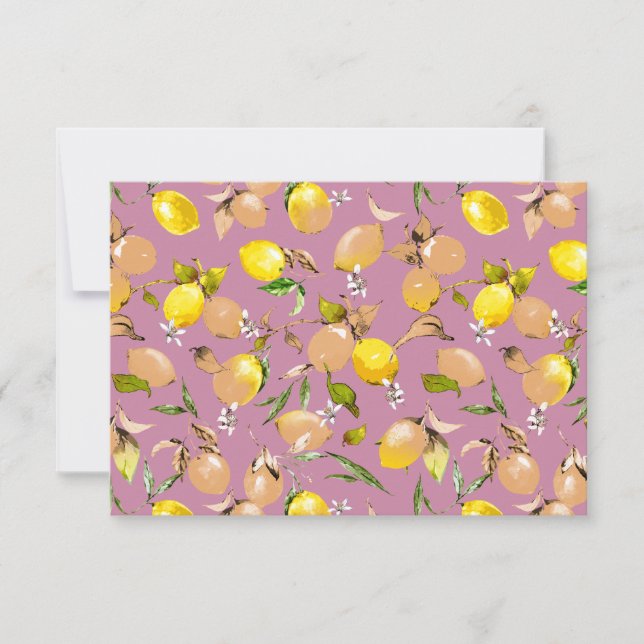 Invitation citrons aquarelle 25 (Devant)