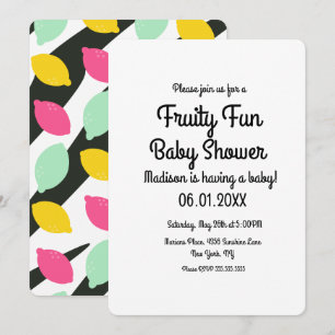 Invitation Citrons Colorés Fruité Baby Shower Gras