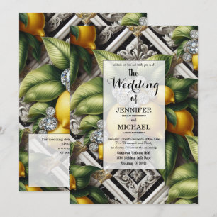Invitation Citrons d'Amalfi + Diamants Mariage Luxueux Code