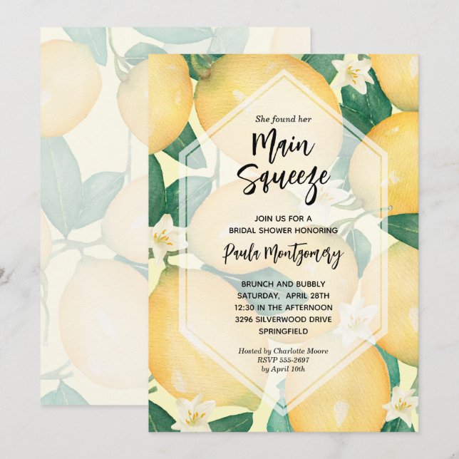 Invitation Citrons et Fête des mariées de verdure (Devant / Derrière)