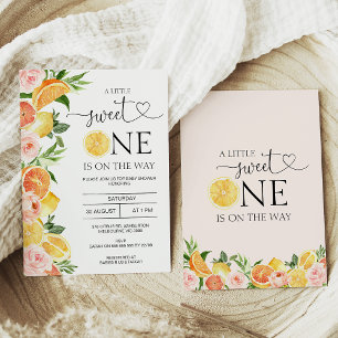 Invitation Citrons Floraux Orange Little Sweet Un Baby shower